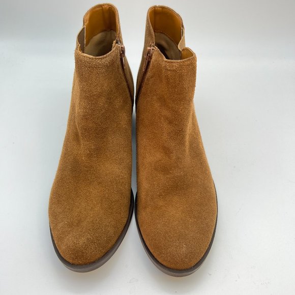 Kensie Suede Booties Sz 10 Leather/Textile Upper Side Zipper Like New - Picture 1 of 9